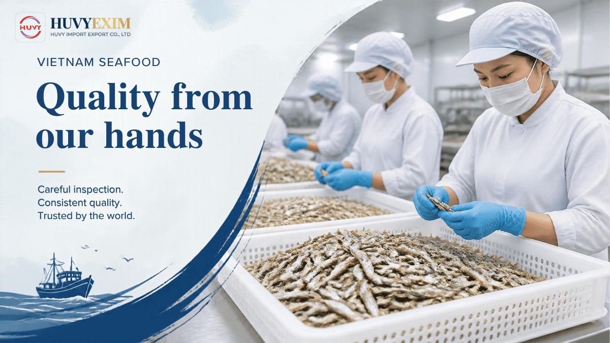 HUVY IMPORT EXPORT CO., LTD (HUVYEXIM) is a Vietnam-based import-export company specializing in seafood products for domestic and international markets